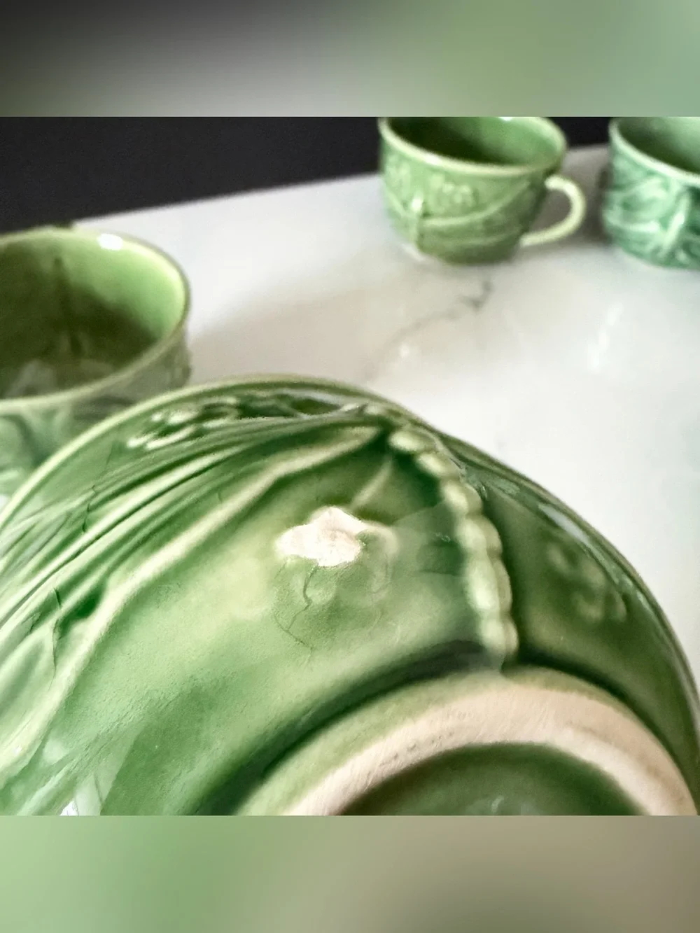 SET of 6 Dragonfly Cup & Saucers - For World Market by Bordallo Pinheiro